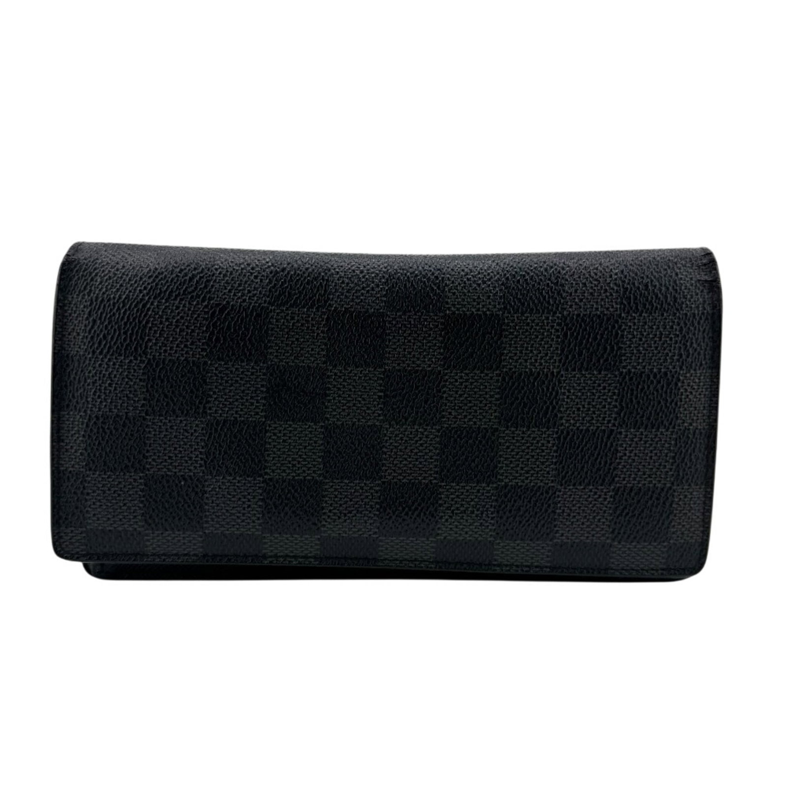 Louis Vuitton Long Wallet (Bi-Fold) Leather: Louis Vuitton Long Wallet (Bi-Fold) Leather Black and gray Louis Vuitton bi-fold leather wallet with a classic design. The long wallet features a durable leather material and measures 19cm x 10cm in s