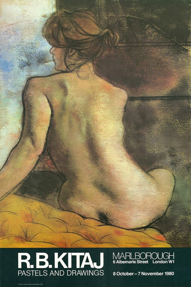 Kitaj Pastels Drawings Offset Lithograph 1980: Kitaj Pastels Drawings Offset Lithograph 1980 Offset lithograph from R.B. Kitaj's Pastels and Drawings series, created in 1980. This piece measures 30 x 20 inches (76 x 51 cm), with an image size of 2