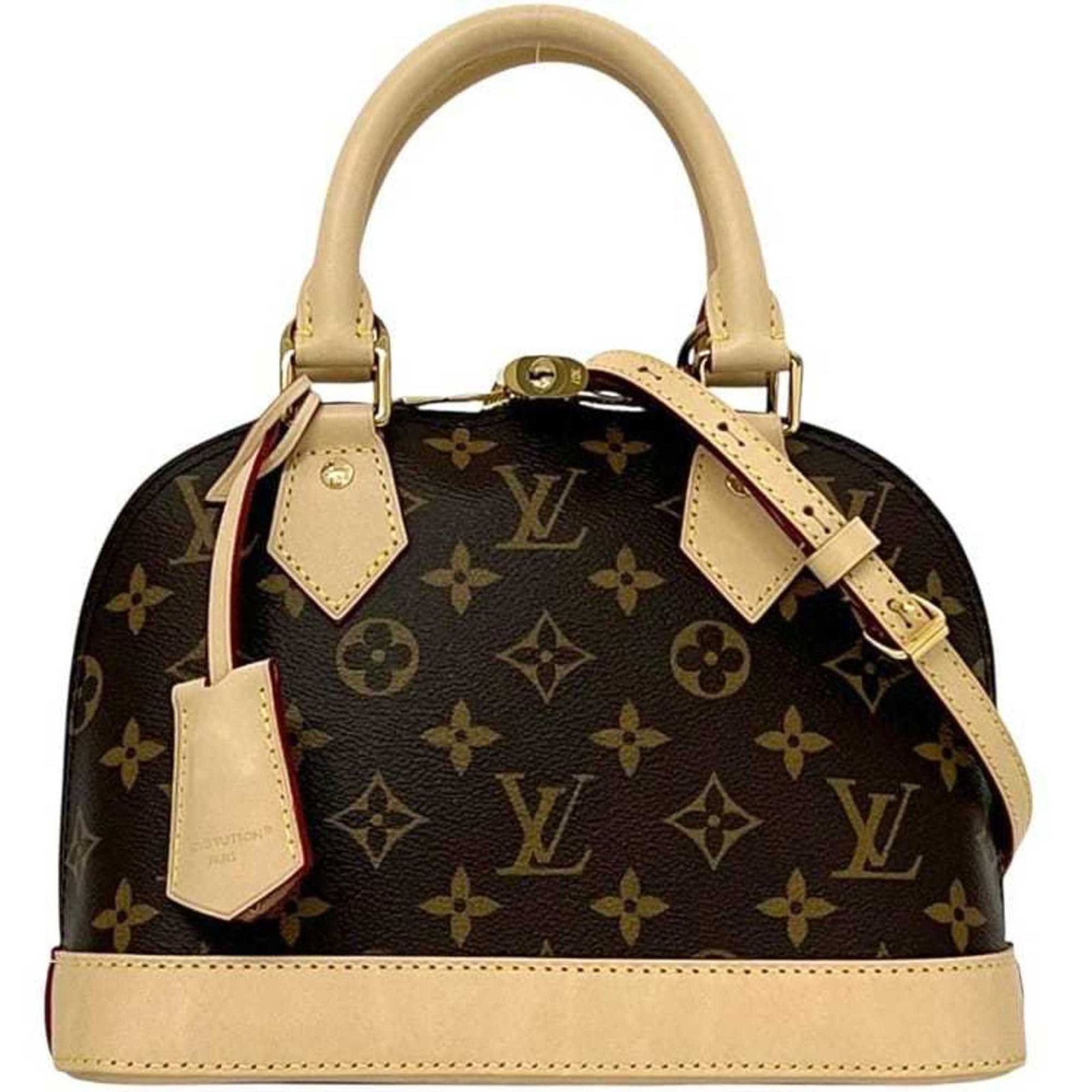 Louis Vuitton Handbag Shoulder Bag Monogram Canvas Leather: Louis Vuitton Handbag Shoulder Bag Monogram Canvas Leather This Louis Vuitton shoulder bag features iconic monogram canvas and leather construction in rich brown Vachetta. With its classic design and