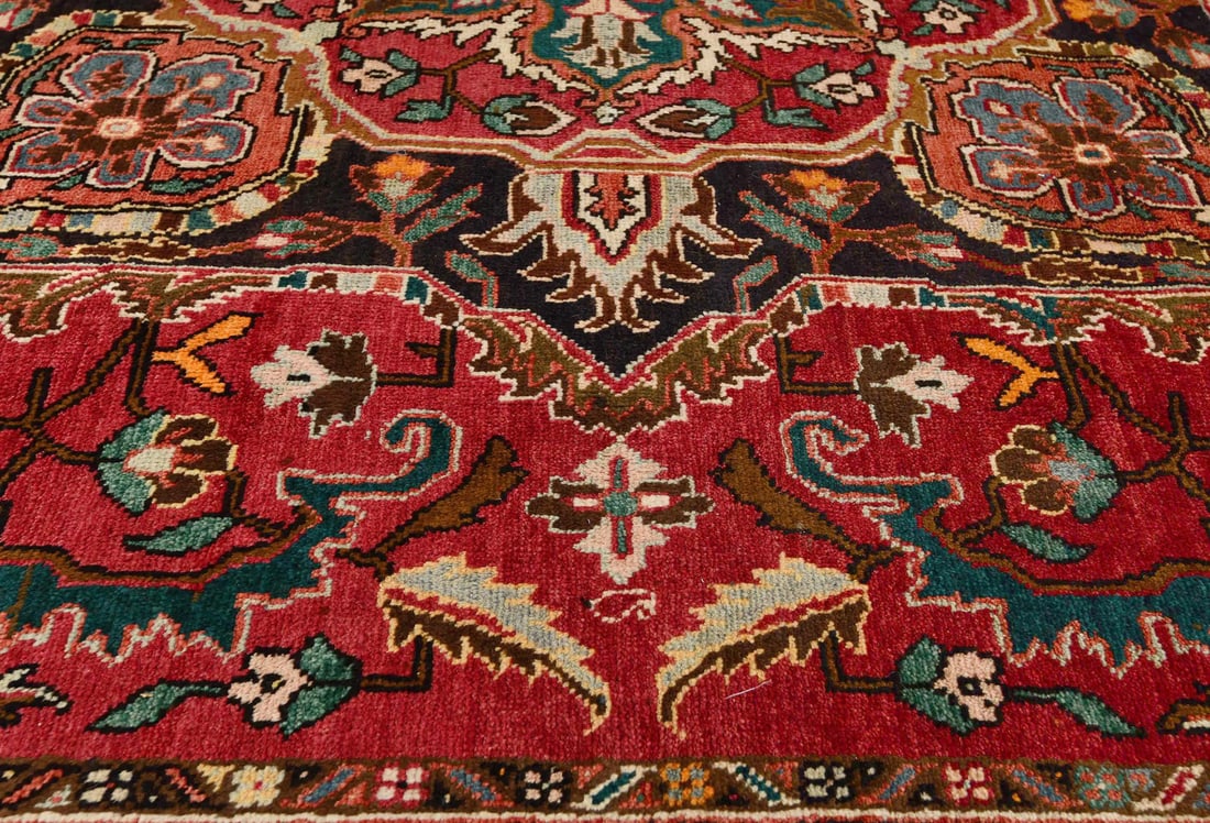 Handmade Red Wool Tribal Oriented Carpet - 12