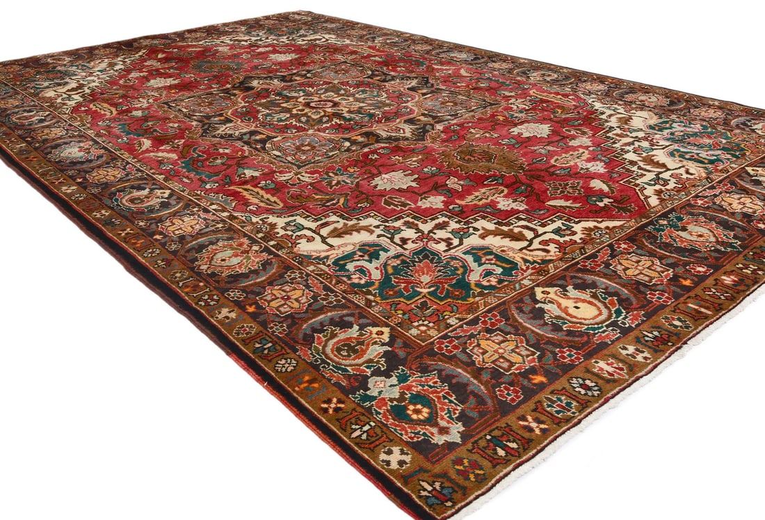 Handmade Red Wool Tribal Oriented Carpet - 5