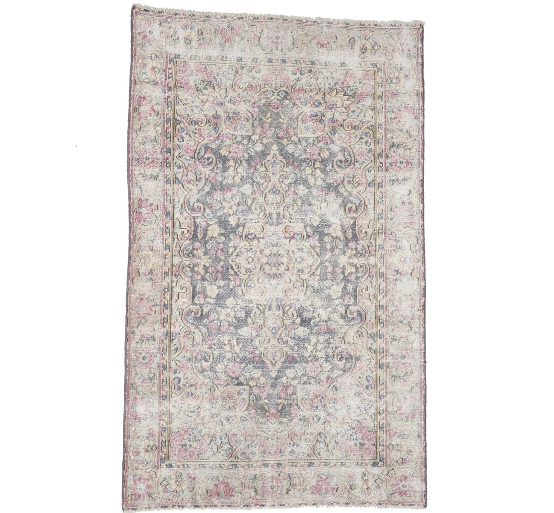 Oriental rug carpet entryway brown floral vintage antique distressed: Oriental rug carpet entryway brown floral vintage antique distressed Brown floral vintage antique distressed oriental rug with hand-knotted wool construction and normal pile type. This unique piece fe