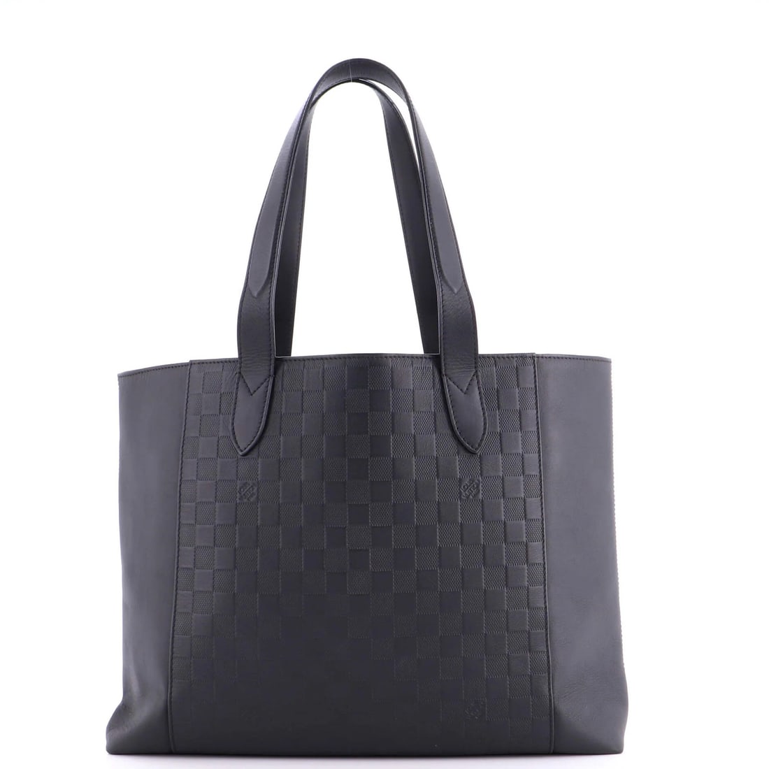 Cabas Voyage Louis Vuitton Leather: Cabas Voyage Louis Vuitton Leather The Cabas Voyage Louis Vuitton Leather tote boasts a timeless design with its classic black exterior and interior. With its sturdy 10" handle drop and dimensions of