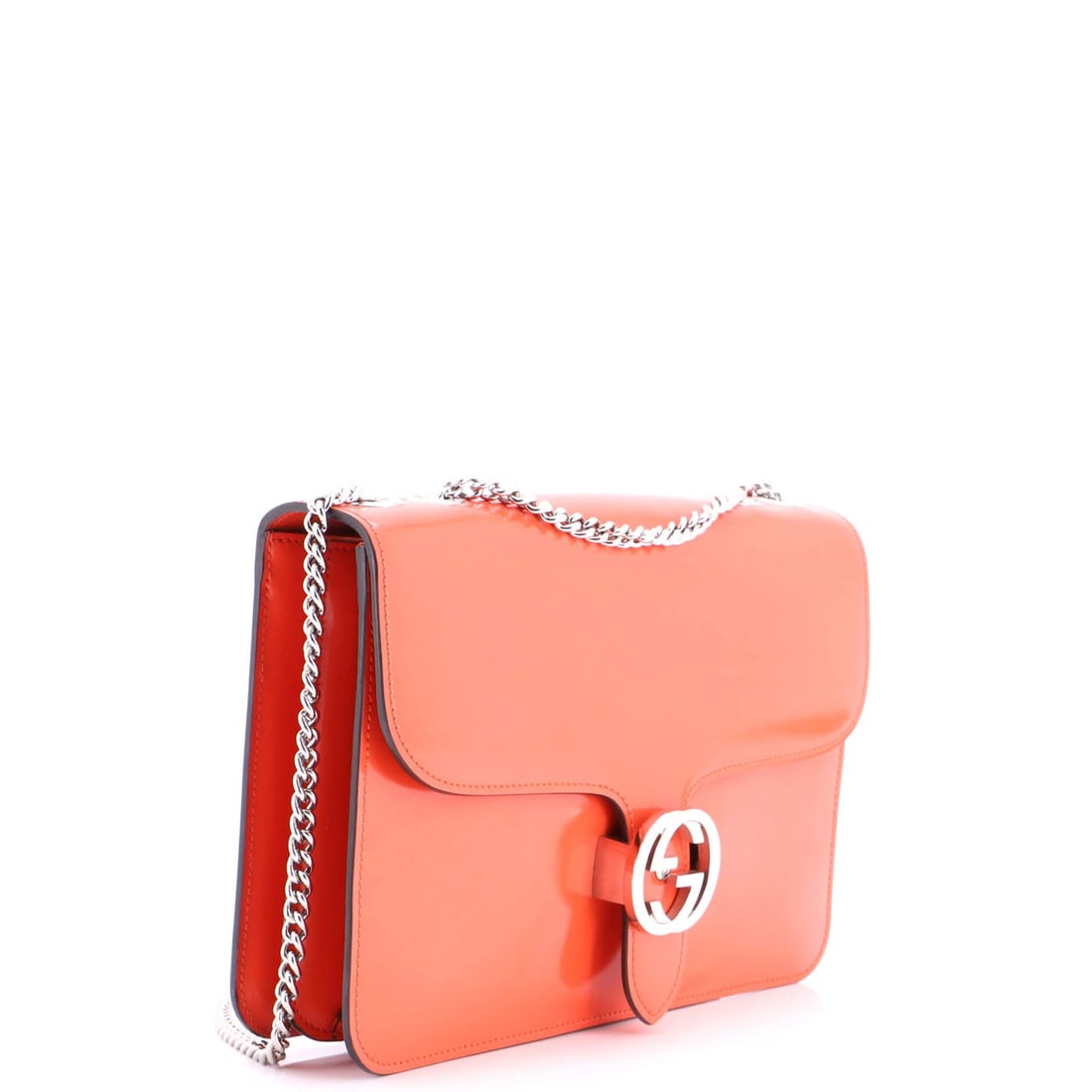 Patent Medium Gucci Interlocking Shoulder Bag - 2