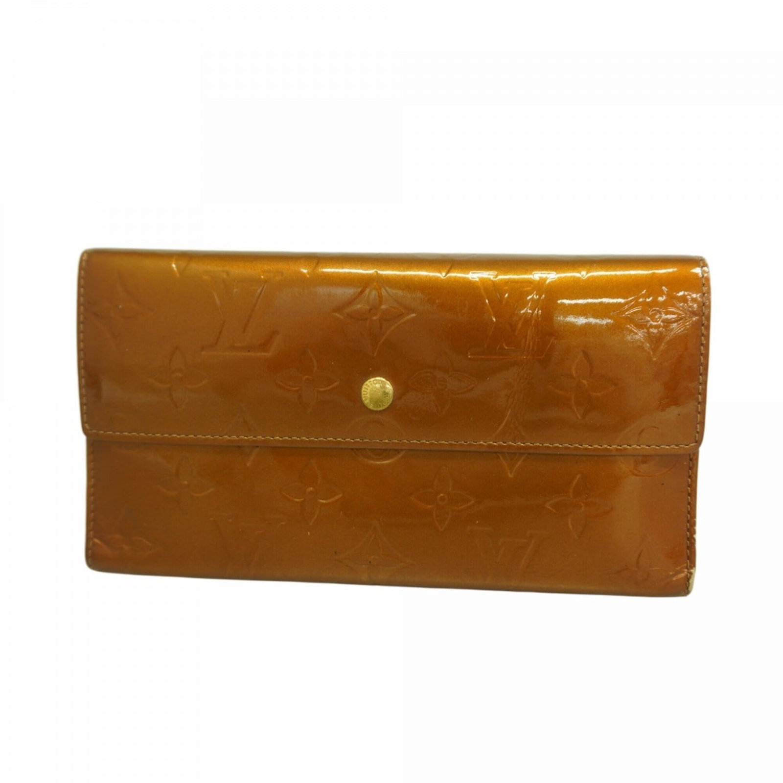 Louis Vuitton Long Wallet (Bi-Fold): Louis Vuitton Long Wallet (Bi-Fold) Used Louis Vuitton Long Wallet (Bi-Fold) in Bronze, featuring a classic bi-fold design with a size of 10.5cm x 19cm x 2cm. This wallet has traces of usage and minor