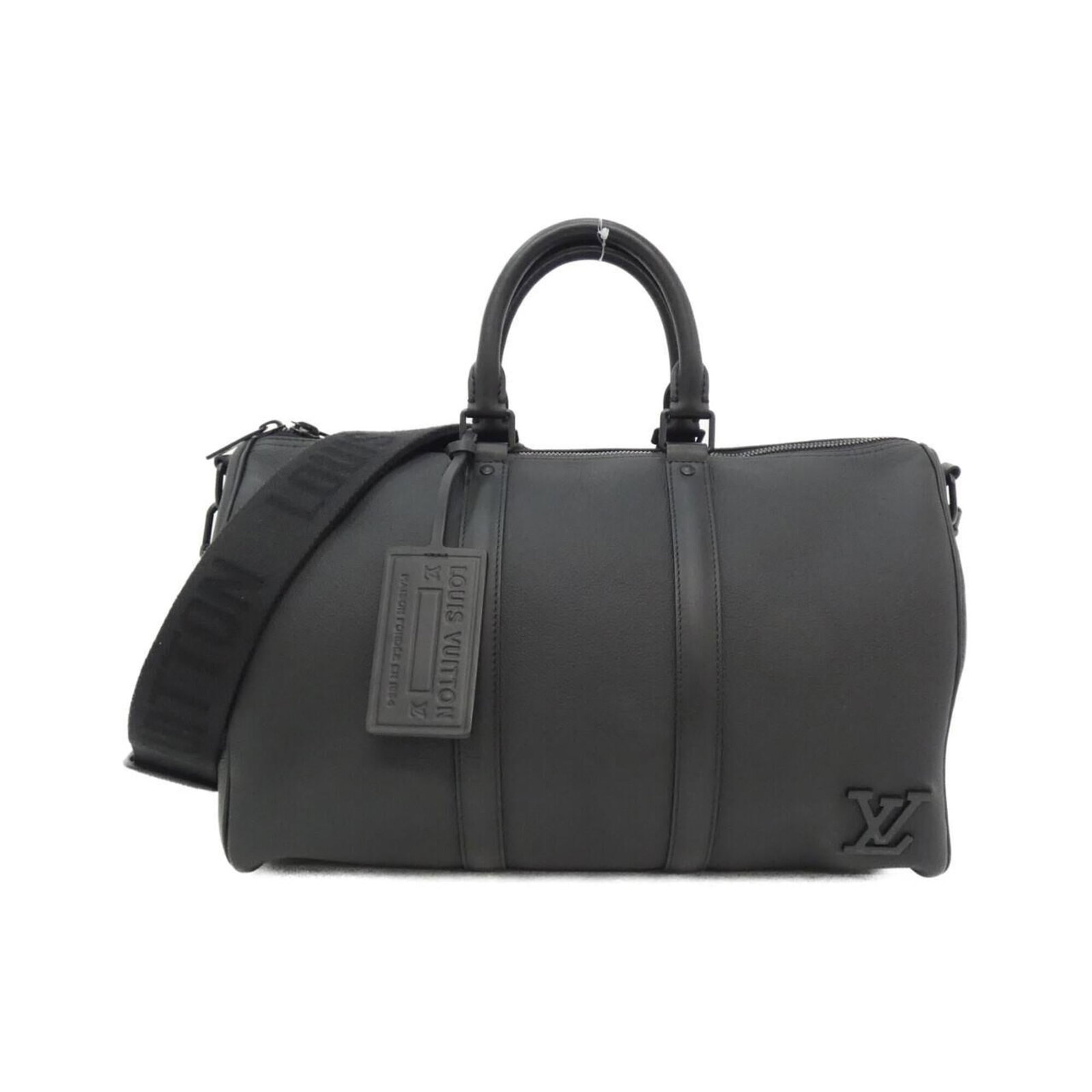Louis Vuitton Boston Bag Leather: Louis Vuitton Boston Bag Leather The Louis Vuitton Boston Bag Leather is a classic design with a timeless black color. Made from high-quality calf leather, this bag features a durable and stylish
