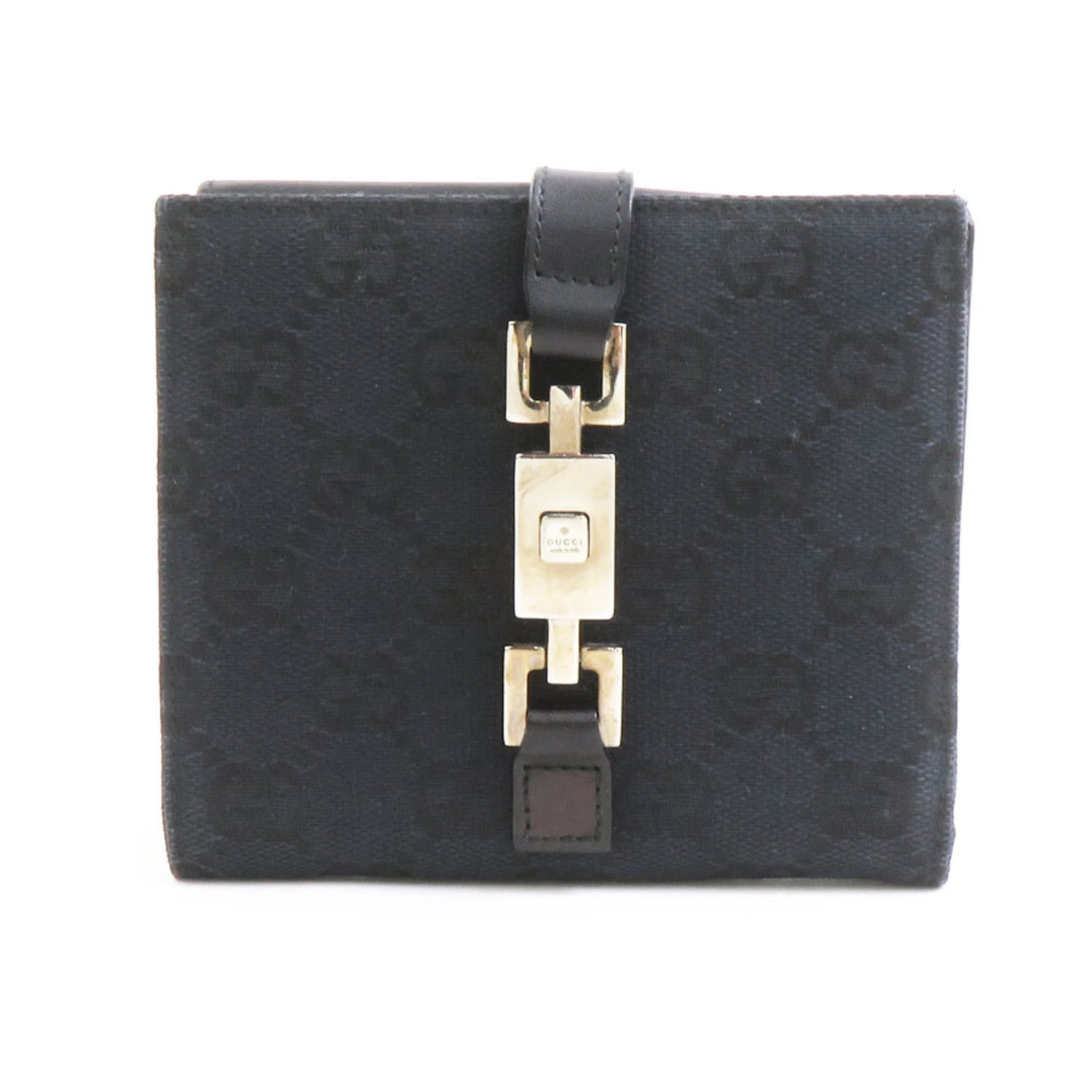 Gucci Wallet (Bi-Fold) Gg Canvas Leather: Gucci Wallet (Bi-Fold) Gg Canvas Leather Gucci Wallet (Bi-Fold) in Black Canvas Leather. This used bi-fold wallet features Gg Canvas and leather construction, with a size of 10.8cm x 12cm x 2cm. With