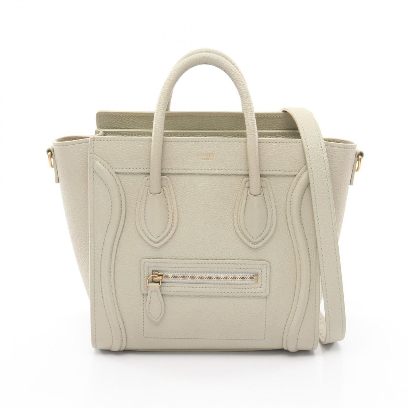 Celine Handbag Leather: Celine Handbag Leather Celine Handbag Leather is a unique women's green leather handbag with a size of 20cm x 20cm x 9cm. The bag has traces of usage and minor damages/dirt, making it acceptable for c