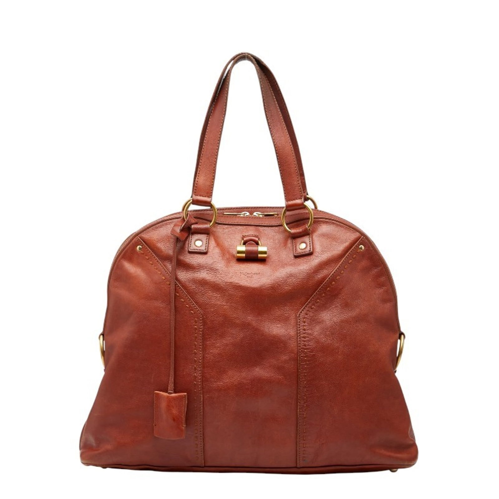 Saint Laurent Handbag Leather: Saint Laurent Handbag Leather Brown Saint Laurent Handbag in Good Condition. This used leather handbag features brown leather and measures 32cm x 44.5cm x 15.5cm. It shows traces of usage with