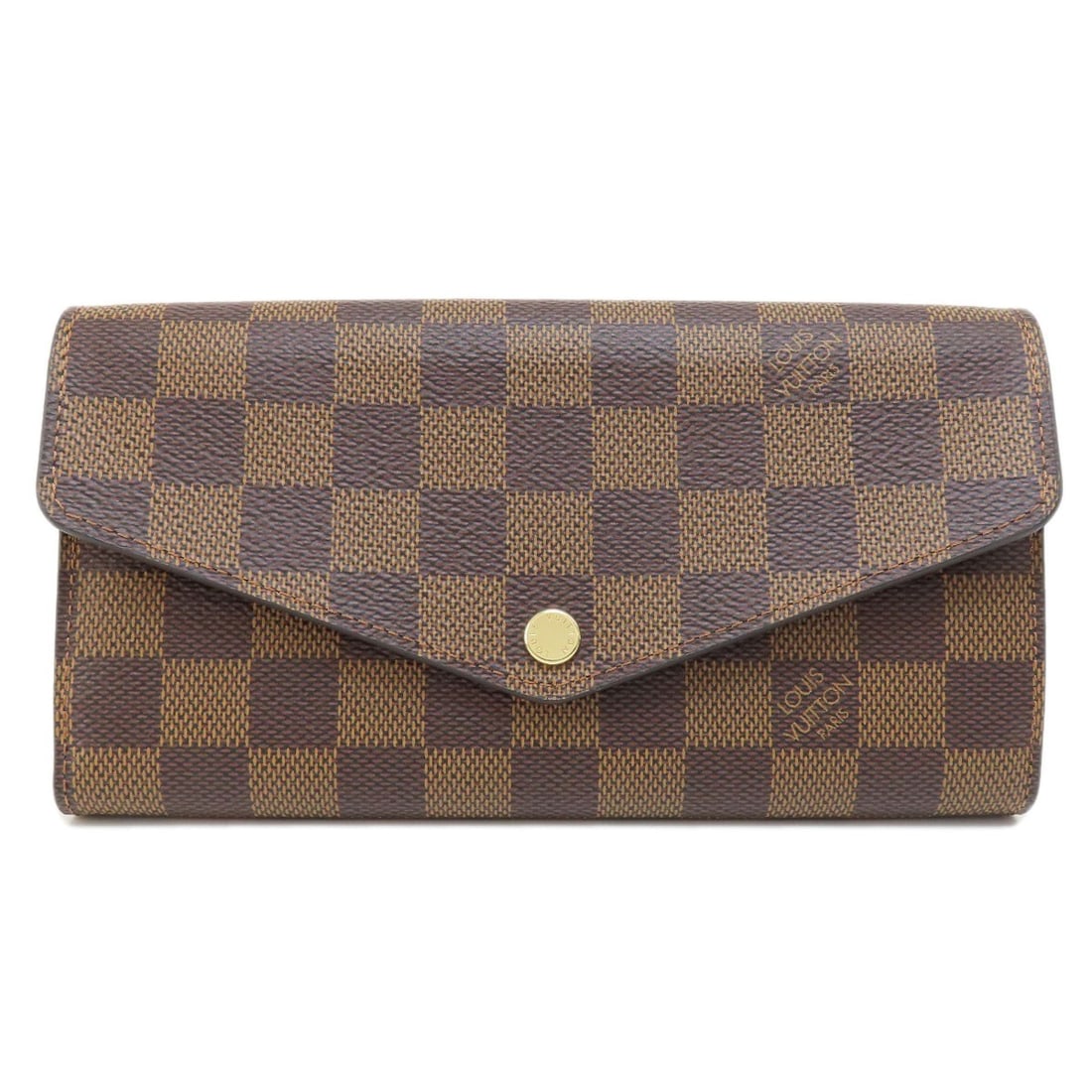 Strict rules for Sarah's wallet include a long portefeiulle with coin pocket: Strict rules for Sarah's wallet include a long portefeiulle with coin pocket Damier canvas Ebene long wallet with coin pocket features a classic design. The brown exterior and interior provide a timel
