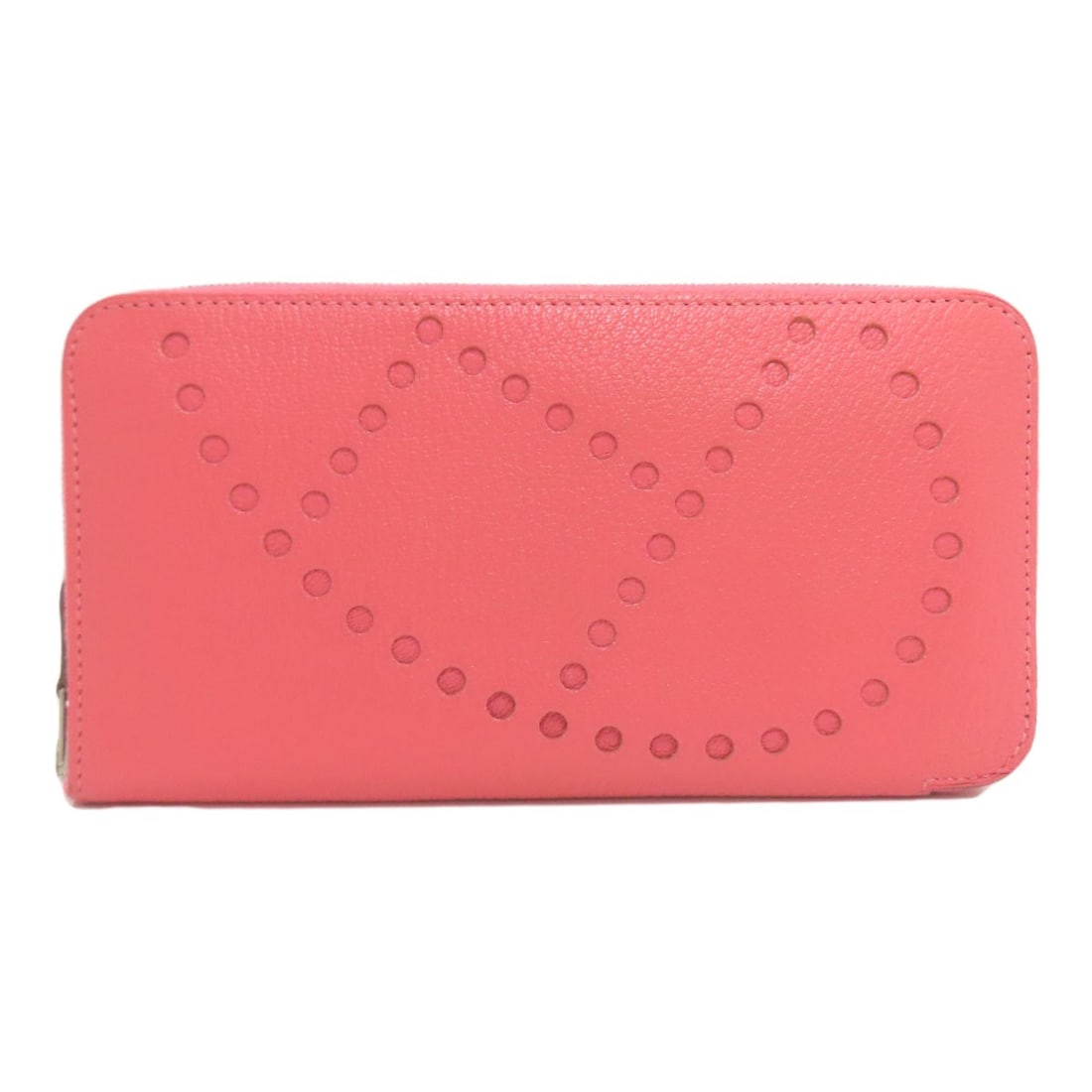 Long Silver Hardware Only Azap Evelyne Long Wallet With Coin: Long Silver Hardware Only Azap Evelyne Long Wallet With Coin The Azap Evelyne Long Wallet With Coin boasts a striking pink chevre exterior and features a long design with a coin pocket for added