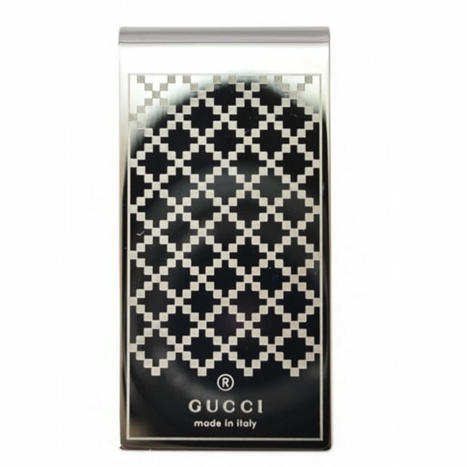 Gucci Money Clip Metal: Gucci Money Clip Metal The Gucci Money Clip Metal is a sleek and sophisticated accessory featuring a silver metal design with a compact size. Its durable construction ensures a long-lasting presence i