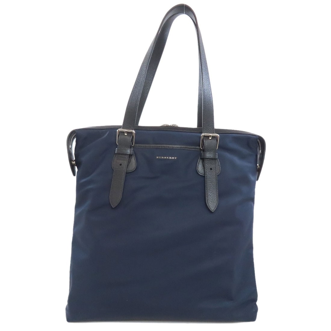 Burberry Nylon Tote Bag Logo: Burberry Nylon Tote Bag Logo Blue Nylon Tote Bag with Burberry Logo. Made from durable nylon, this tote bag features the iconic Burberry logo on its exterior. A classic and stylish accessory for