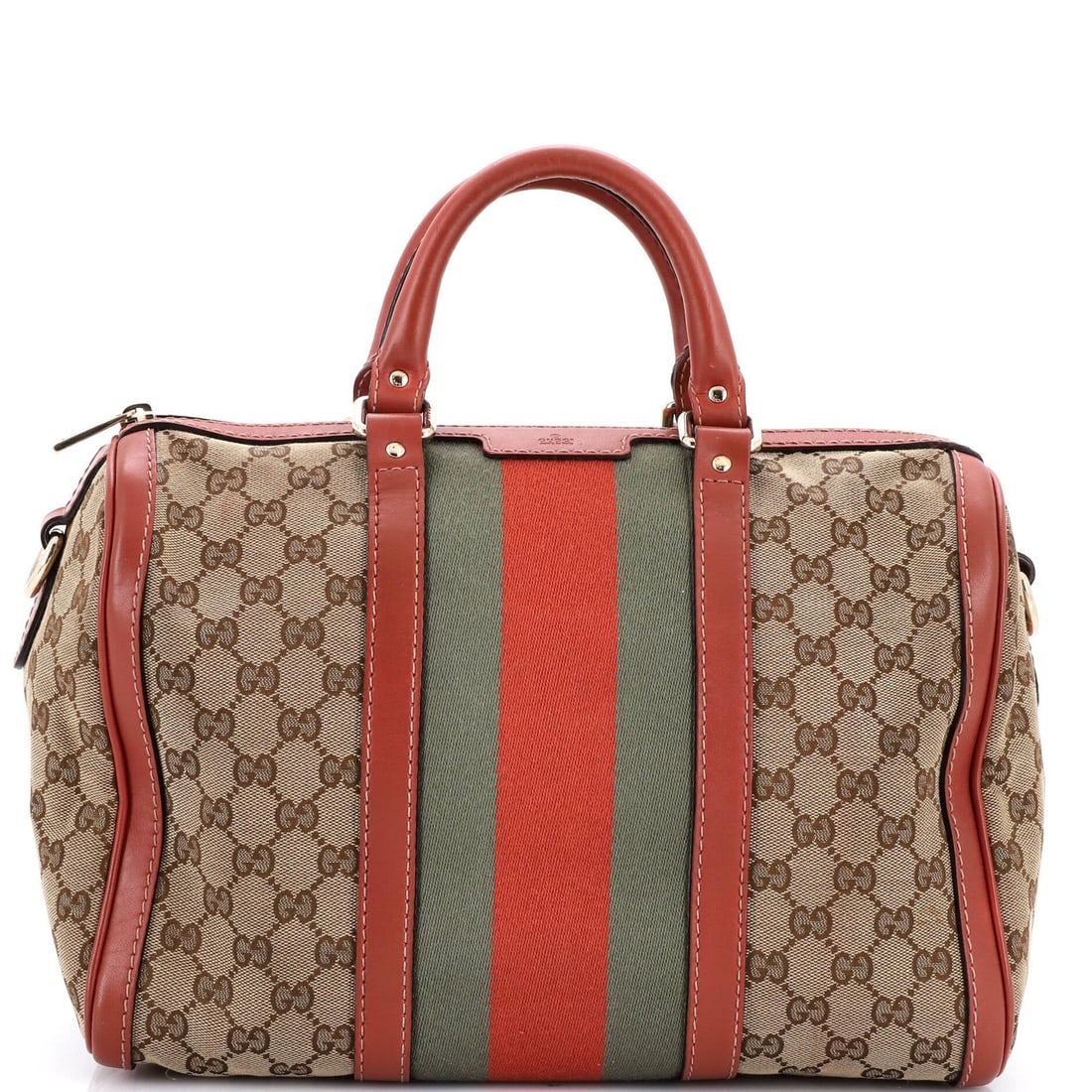 Vintage Gucci Boston Medium Bag Canvas GG: Vintage Gucci Boston Medium Bag Canvas GG The Vintage Gucci Boston Medium Bag Canvas GG boasts a timeless design with its classic brown canvas exterior and neutral interior. This iconic satchel featur