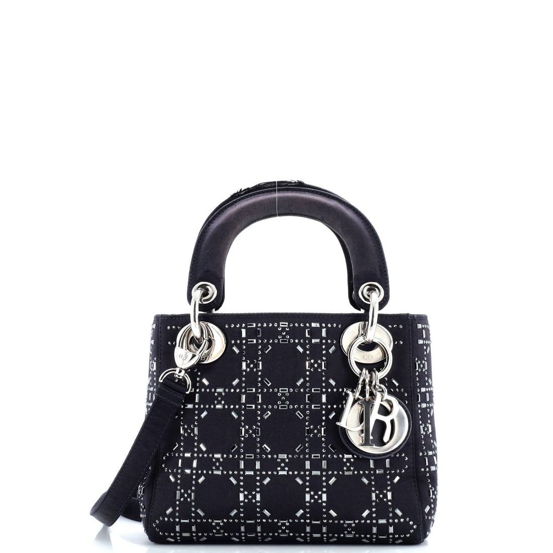 Christian Dior Lady Dior Bag is Crystal Embellished with Quilt Satin Mini. (1 of 7)