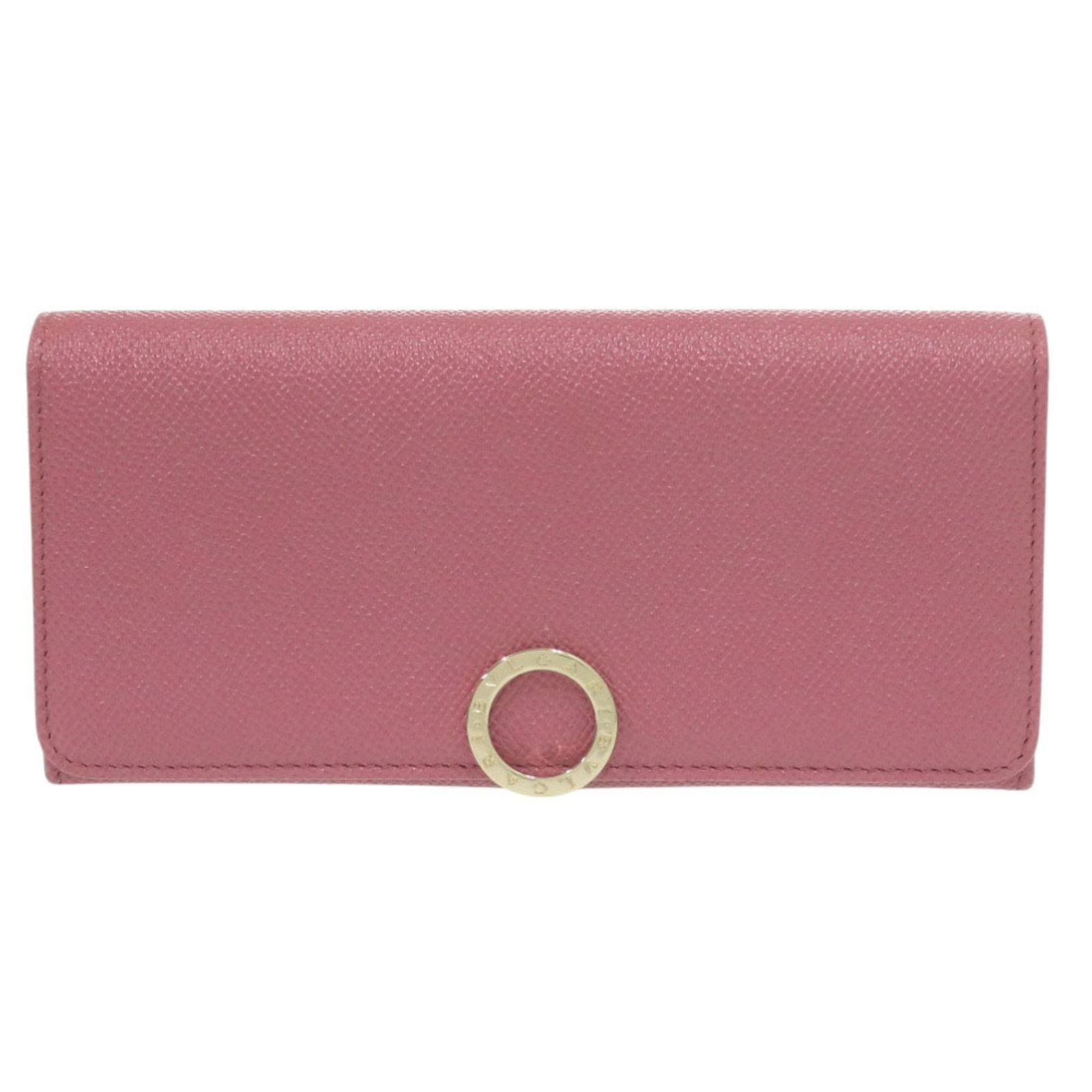 Bvlgari Long Wallet (Bi-Fold) Leather: Bvlgari Long Wallet (Bi-Fold) Leather The Bvlgari Long Wallet (Bi-Fold) Leather is a stylish and functional accessory featuring a soft pink leather exterior with a classic bi-fold design. With multipl