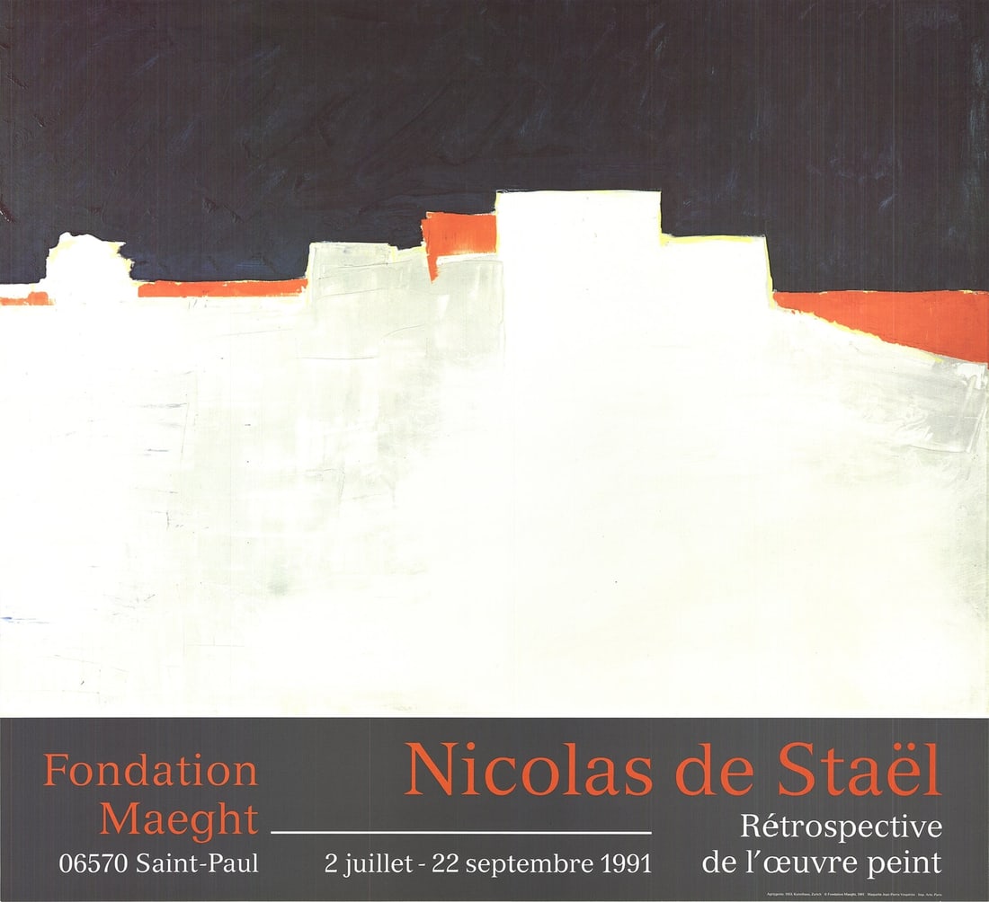 STRICT RULES USE ONLY BLACK ABSTRACT EXPRESSIONIST 1991 POSTER AGRIGENTE 24 X 26 POINT: STRICT RULES USE ONLY BLACK ABSTRACT EXPRESSIONIST 1991 POSTER AGRIGENTE 24 X 26 POINT A stunning 1991 Nicolas De Stael offset lithograph poster titled Agrigente. Measuring 24 x 26.5 inches, this mode