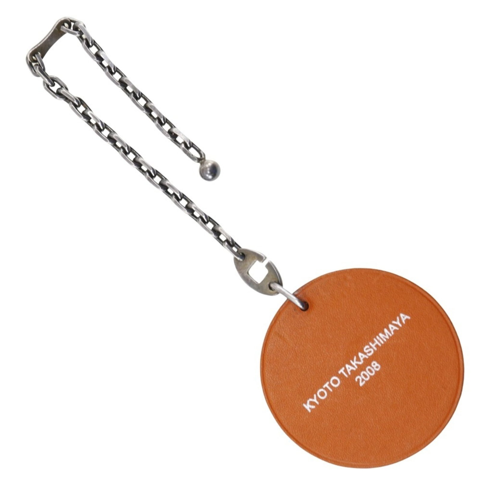 Hermes Key Chain Silver 925: Hermes Key Chain Silver 925 This Hermes Key Chain Silver 925 features a striking orange hue and elegant leather charm. Made from high-quality silver 925 material, this keychain boasts a sleek design w