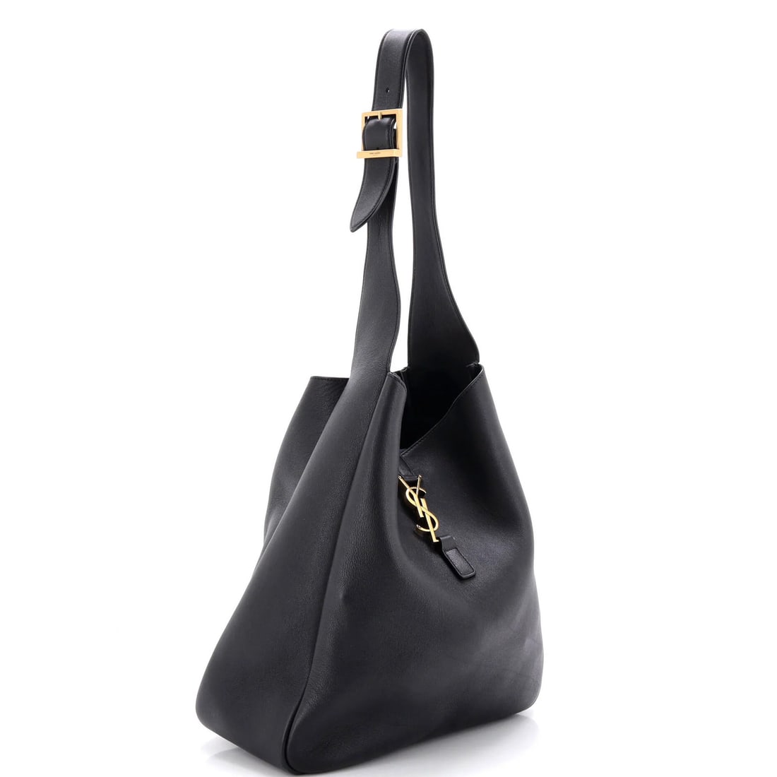 Leather hobobag in supple large size - 2