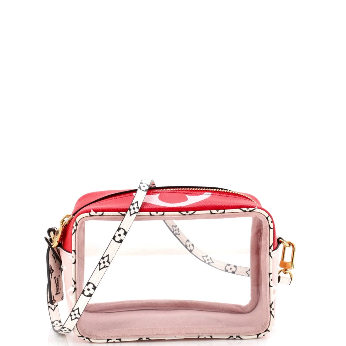 Monogram Giant Colored Beach Pouch Limited Edition by Louis Vuitton: Monogram Giant Colored Beach Pouch Limited Edition by Louis Vuitton The Louis Vuitton Monogram Giant Colored Beach Pouch Limited Edition boasts a vibrant pink exterior with a unique giant monogram pat