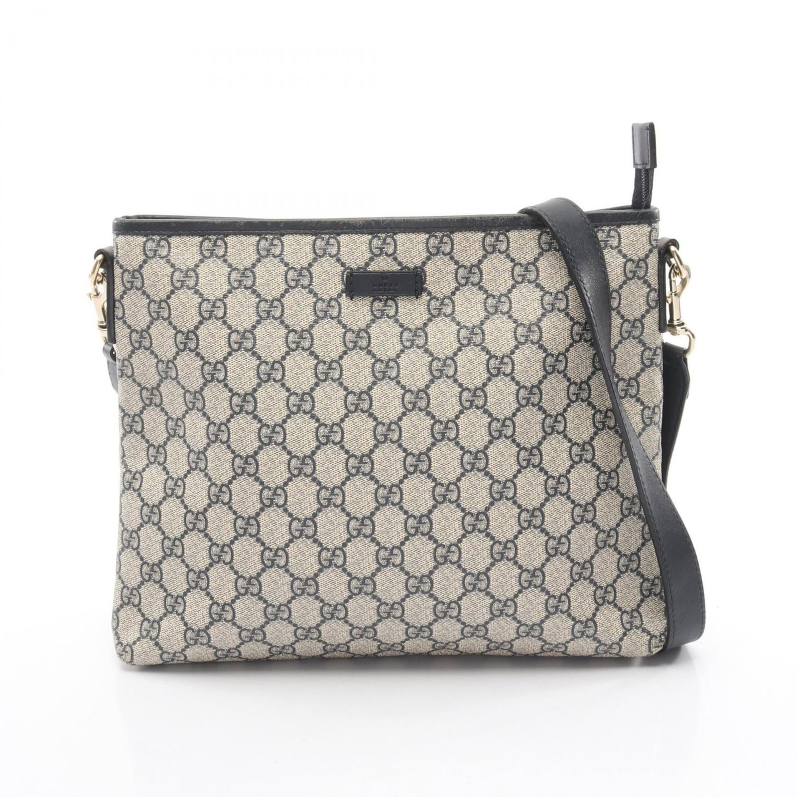 Gucci Shoulder Bag Gg Supreme Leather: Gucci Shoulder Bag Gg Supreme Leather Gucci's Gg Supreme Leather shoulder bag boasts a timeless beige and navy color combination. With its classic design and high-quality leather construction, this