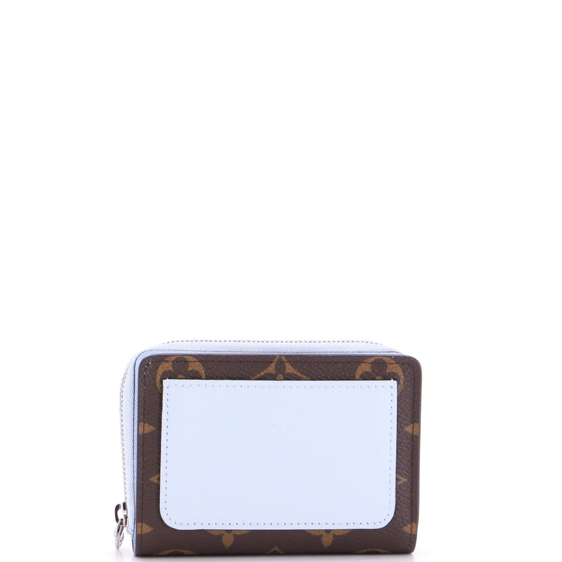 Lou Wallet with Leather from Louis Vuitton: Lou Wallet with Leather from Louis Vuitton The Louis Vuitton Lou Wallet features a striking monogram canvas exterior with leather accents in blue and brown hues. Its unique blend of canvas-coated