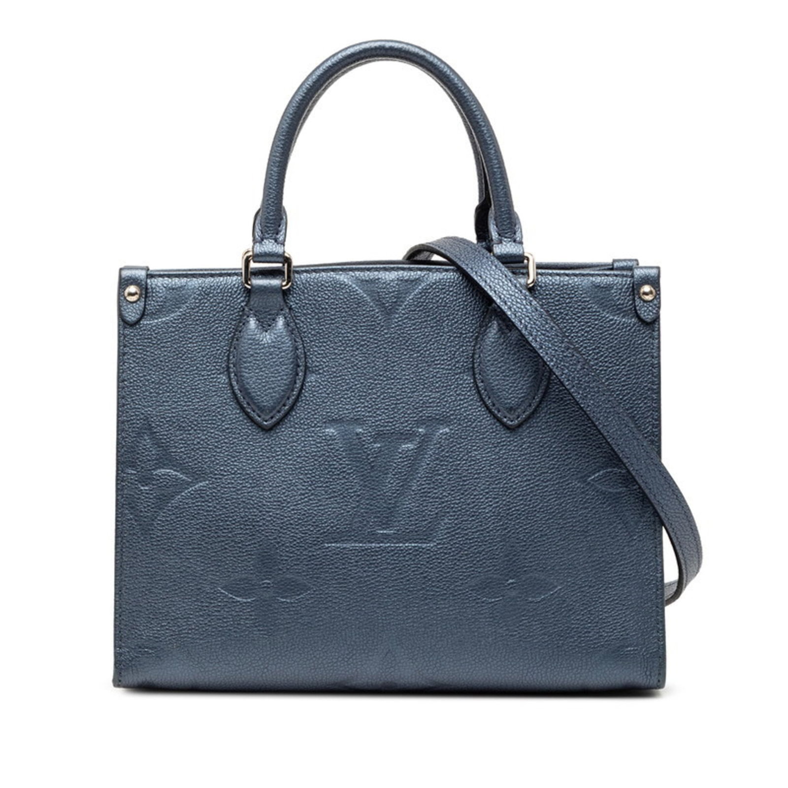 Louis Vuitton Handbag Shoulder Bag Leather: Louis Vuitton Handbag Shoulder Bag Leather This Louis Vuitton Handbag Shoulder Bag Leather features metallic blue leather and measures 19cm x 25cm x 10cm. Despite being used, its condition remains ver