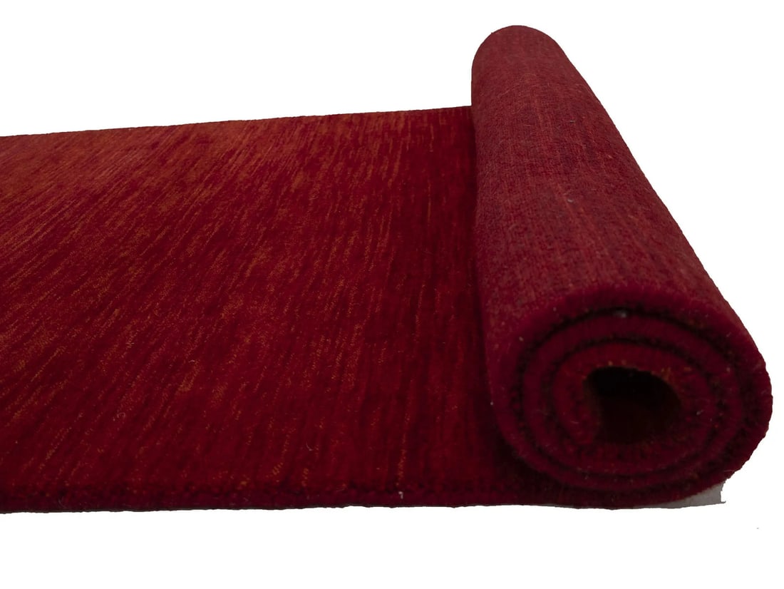 Solid Red 3x10 Design Wool Runner Rug Gabbeh Home Decor - 13