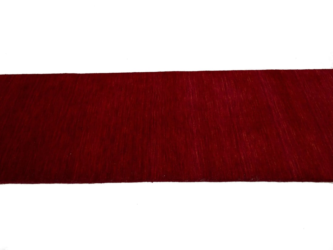 Solid Red 3x10 Design Wool Runner Rug Gabbeh Home Decor - 7