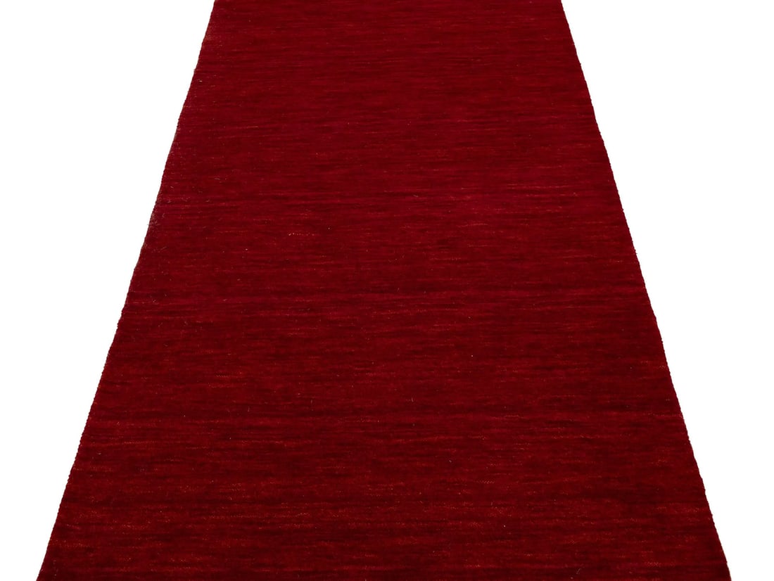 Solid Red 3x10 Design Wool Runner Rug Gabbeh Home Decor - 9
