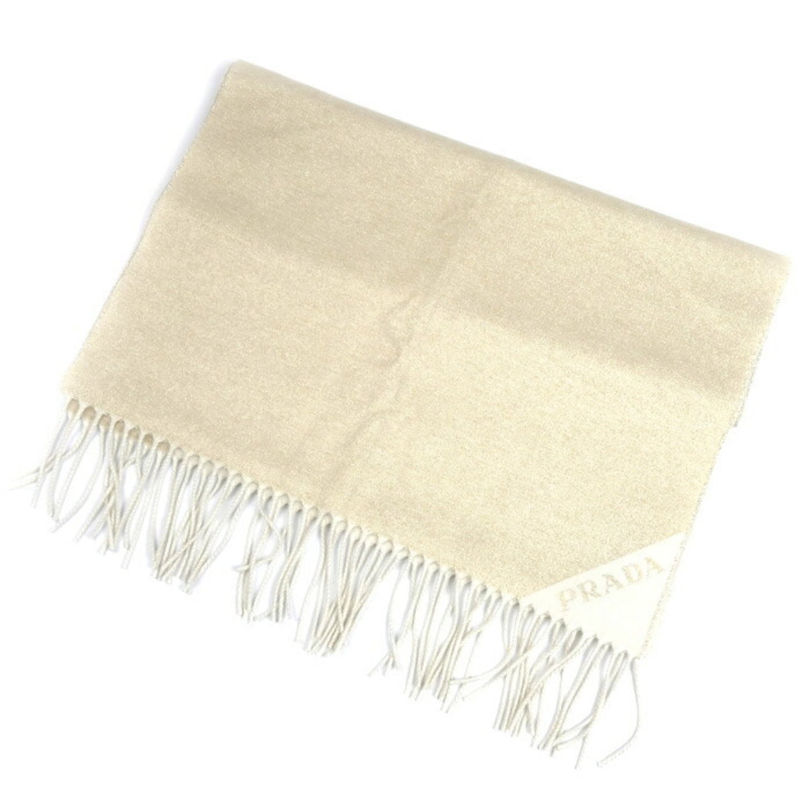 Prada Shawl Silk Cashmere Polyester Polyamide: Prada Shawl Silk Cashmere Polyester Polyamide Silk, cashmere, and polyester blend in this luxurious Prada shawl, offering a unique combination of textures and warmth. Measuring 1.9m x 45cm, its genero