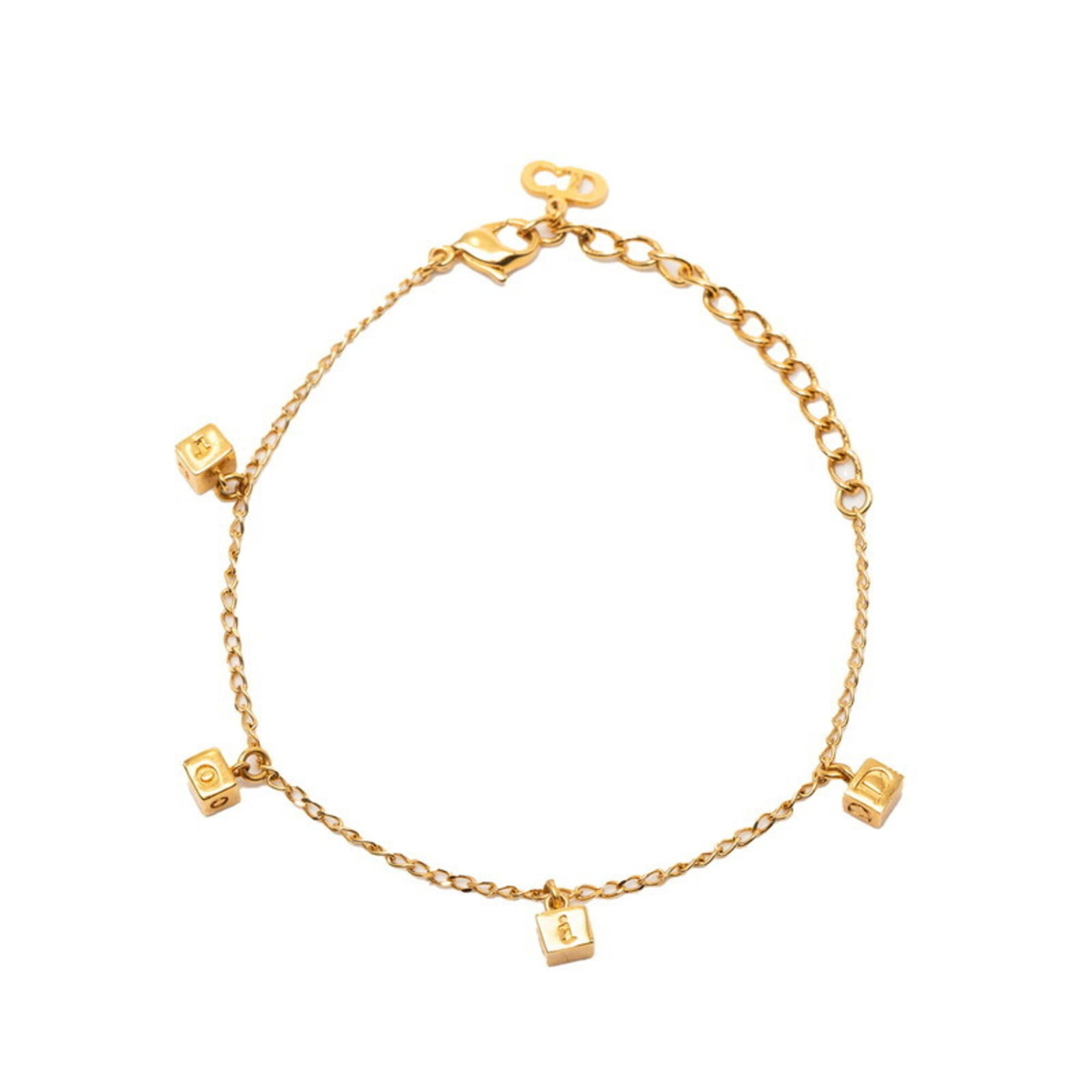 Christian Dior Charm Bracelet Gold Plating: Christian Dior Charm Bracelet Gold Plating The Christian Dior Charm Bracelet Gold Plating boasts a sleek gold plating finish and a classic charm design. Measuring 21.5cm in length, this 21-inch bracel