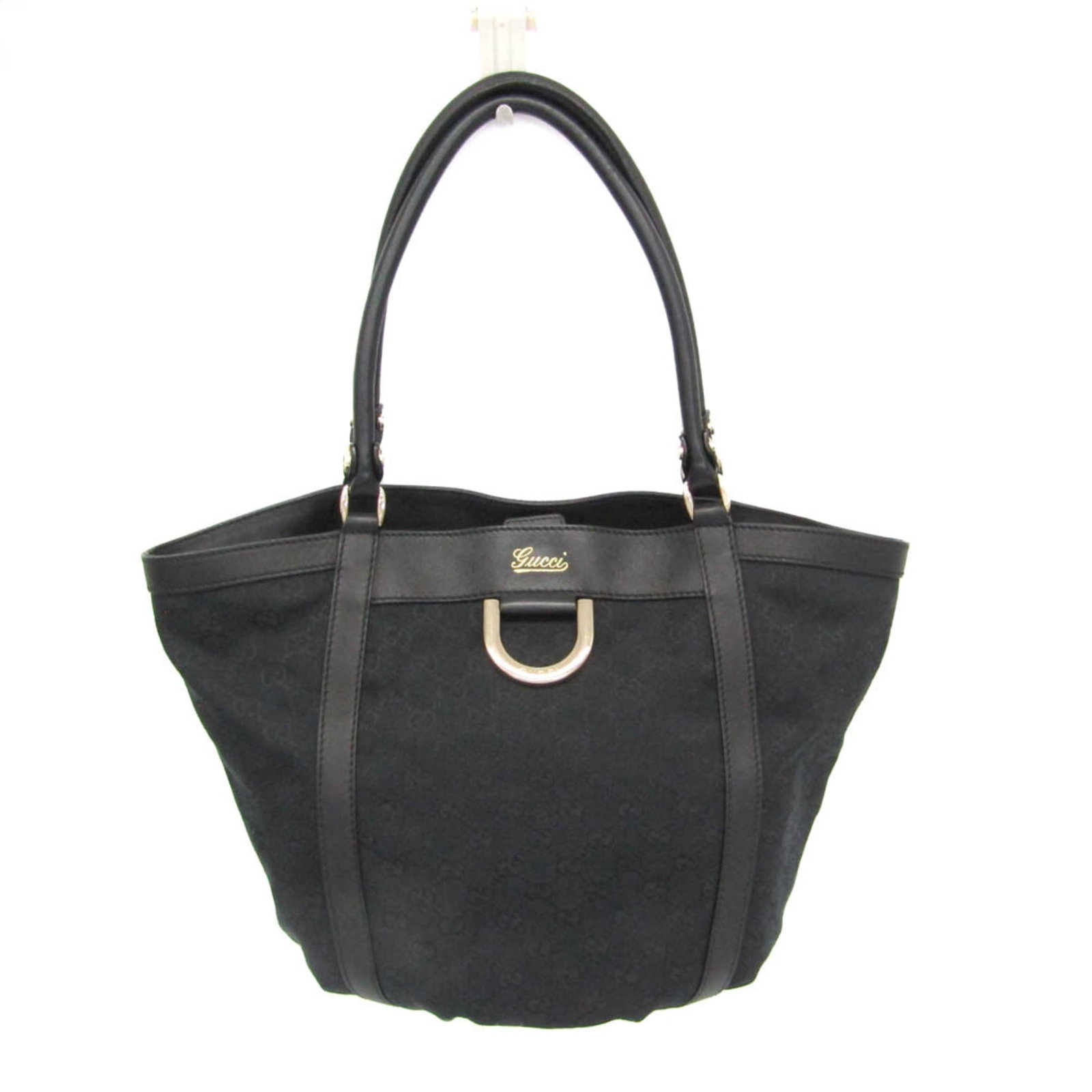 Gucci Shoulder Bag Tote Bag Gg Canvas Leather: Gucci Shoulder Bag Tote Bag Gg Canvas Leather The Gucci Shoulder Bag Tote Bag in black features Gg Canvas and leather construction, with a magnetic snap closure, zipper pocket, and open pocket.