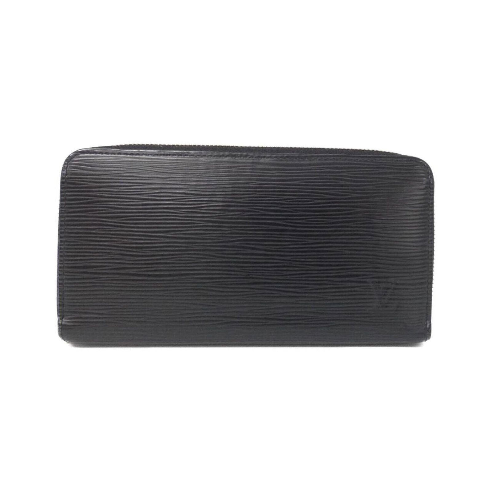 Louis Vuitton Epi Zippy Wallet M68755: Louis Vuitton Epi Zippy Wallet M68755 Used Louis Vuitton Epi Zippy Wallet in black leather with visible traces of usage and minor damages. This classic design features a zipped closure and measures