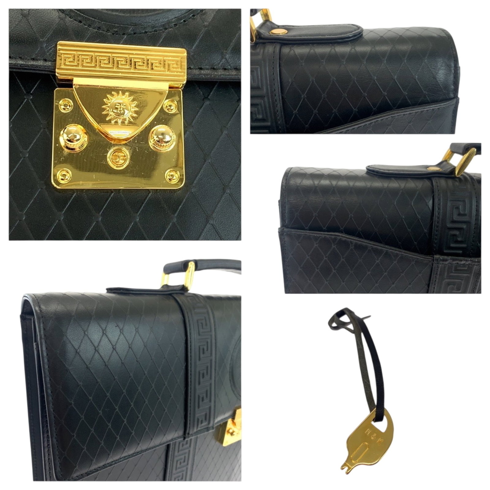 Versace Briefcase Handbag Leather - 5