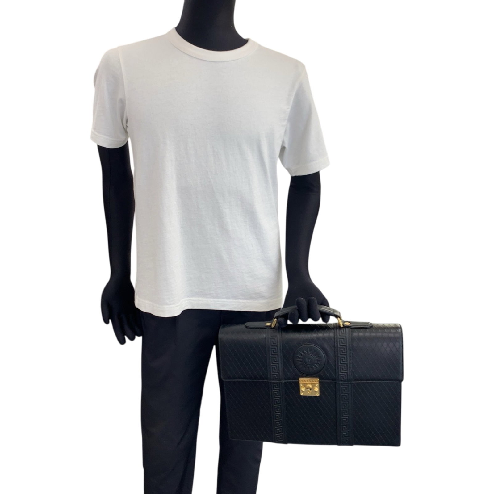 Versace Briefcase Handbag Leather - 7