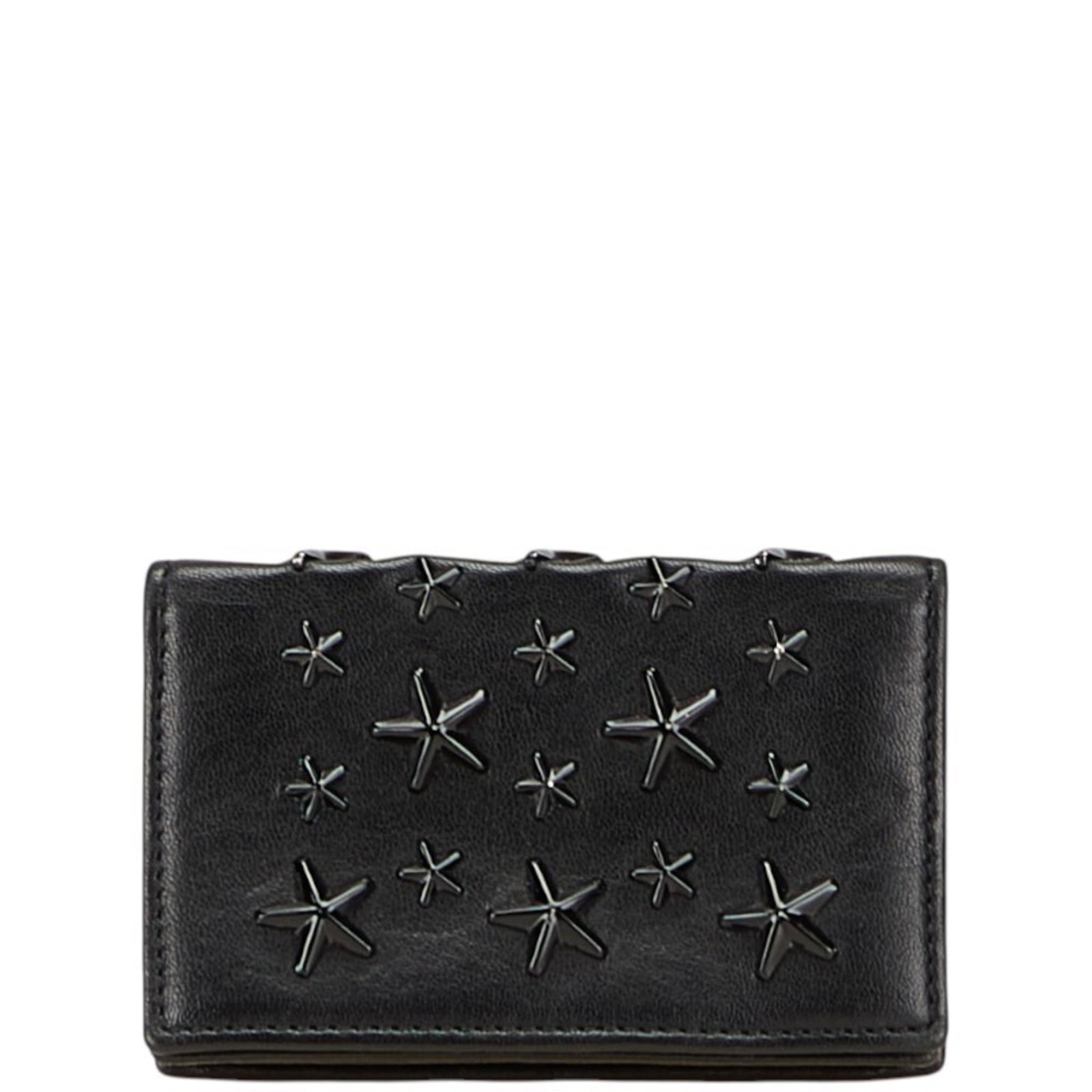 Jimmy Choo Business Card Case Leather: Jimmy Choo Business Card Case Leather This Jimmy Choo business card case leather is a stylish and practical accessory. Made from high-quality black leather, it features a classic design with subtle sc