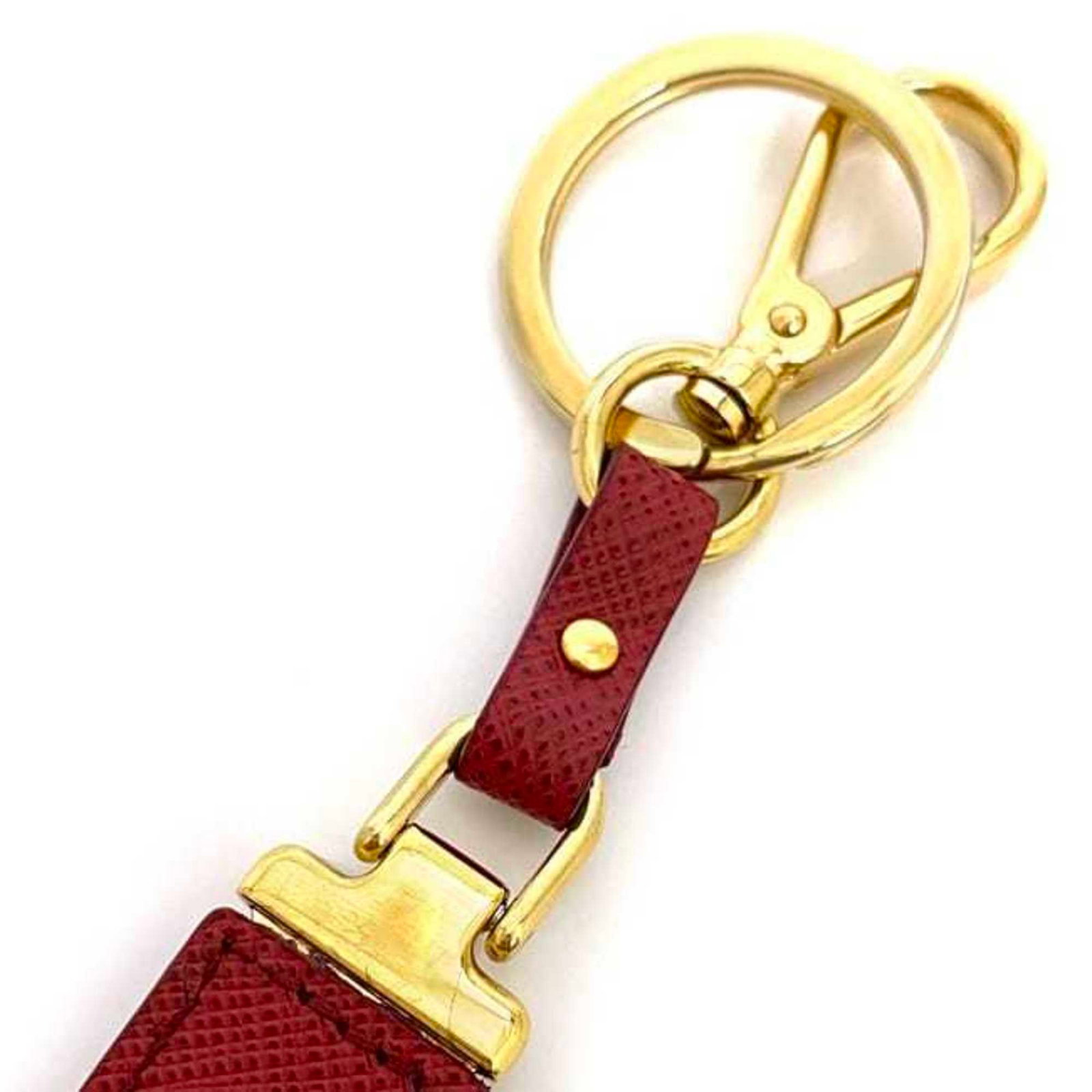Prada Keyring Gold Plating Leather - 7