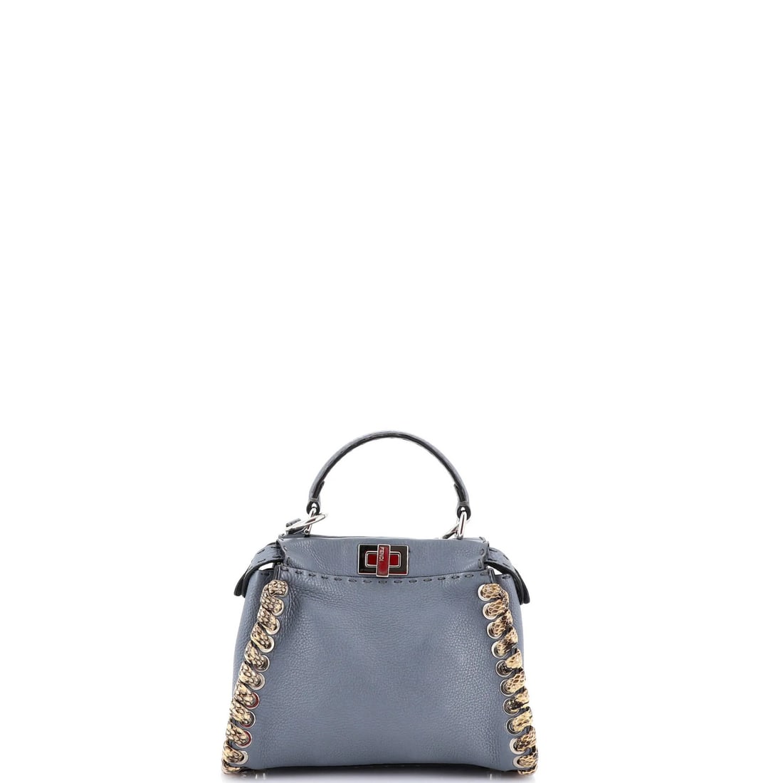 Fendi Peekaboo Bag with Leather Python Whipstitch Mini - 3