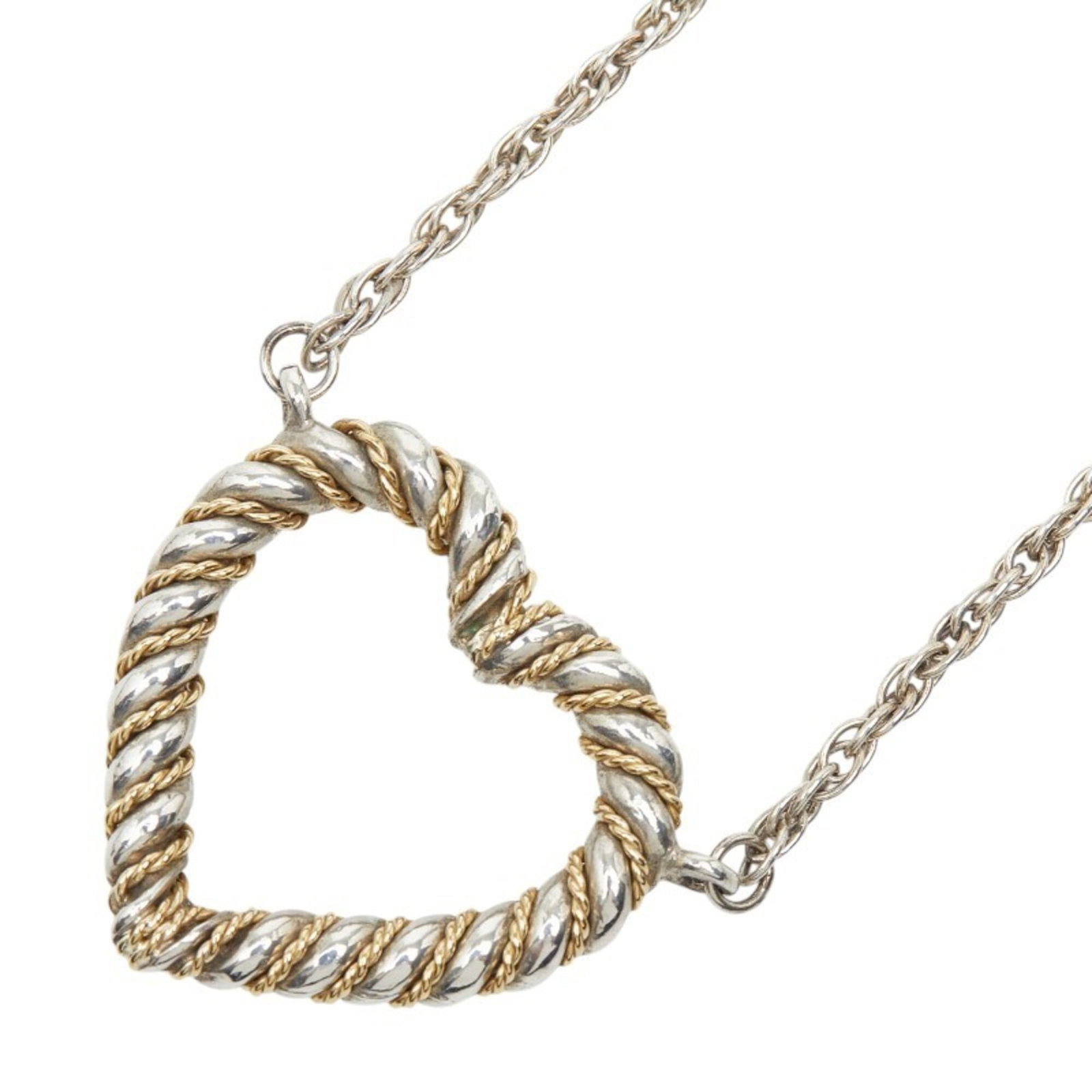Tiffany & Co. Twist Heart Necklace Sv925 Sterling Silver 18K Yellow Gold Women'S.: Tiffany & Co. Twist Heart Necklace Sv925 Sterling Silver 18K Yellow Gold Women'S. Twist Heart Necklace in Sterling Silver and 18K Yellow Gold. This Tiffany & Co. necklace features a beautiful twist he