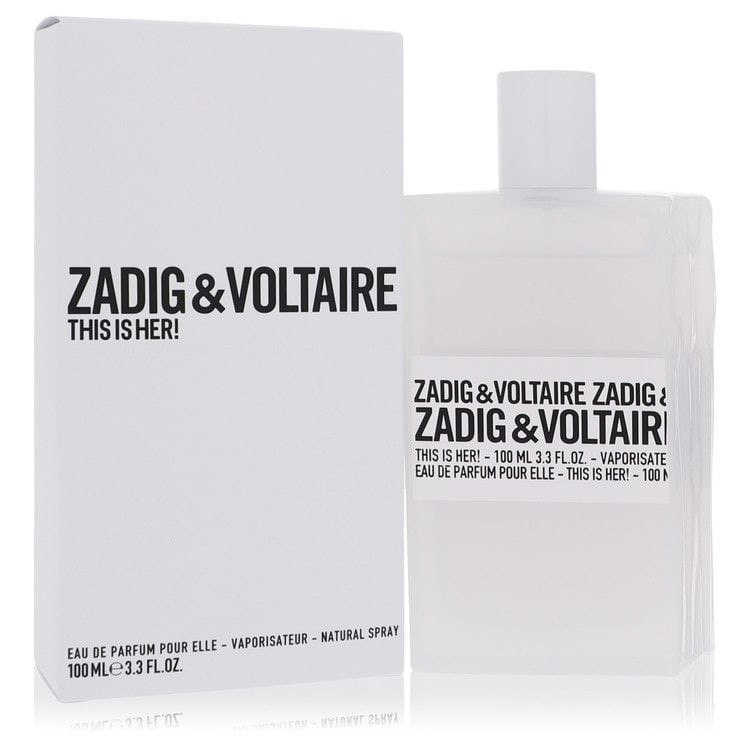 This Is Her Perfume By Zadig & Voltaire Eau De Parfum Spray: This Is Her Perfume By Zadig & Voltaire Eau De Parfum Spray Zadig & Voltaire's This Is Her Perfume Eau De Parfum Spray is a sophisticated fragrance for women, featuring a rich and alluring scent.