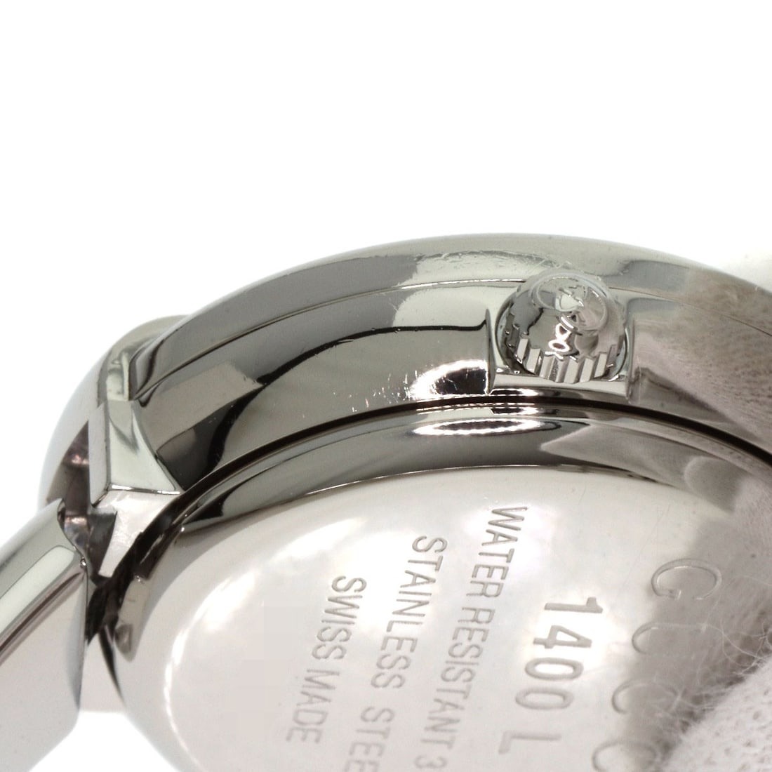 Stainless round face pink shell bangle watches - 11