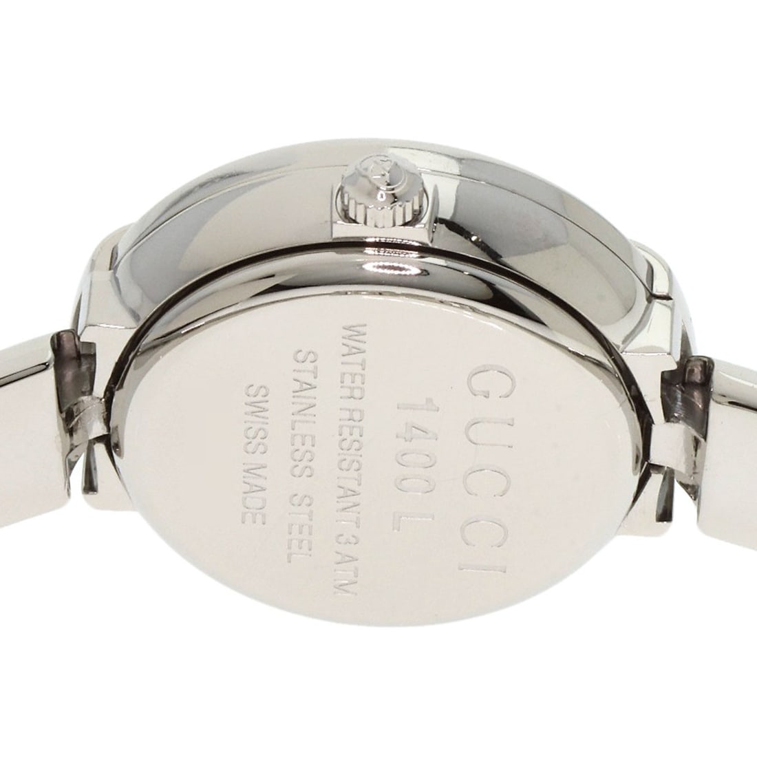 Stainless round face pink shell bangle watches - 7