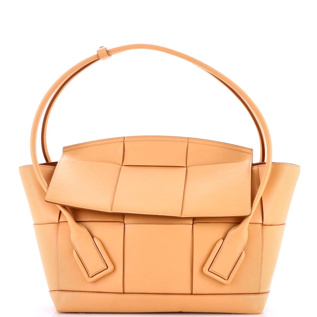 Intrecciato Leather Maxi Bag Arco Bottega Veneta: Intrecciato Leather Maxi Bag Arco Bottega Veneta The Bottega Veneta Intrecciato Leather Maxi Bag Arco boasts a rich, brown exterior with intricate intrecciato leather details, adding depth and visual 