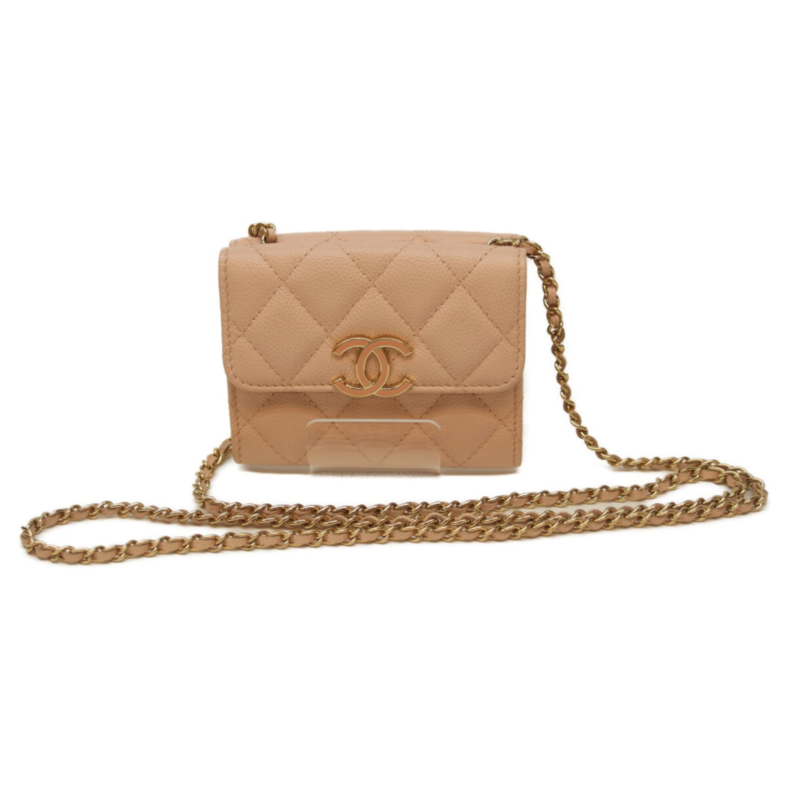 Chanel Shoulder Bag Grained Calfskin: Chanel Shoulder Bag Grained Calfskin Pink Grained Calfskin Chanel Shoulder Bag with Gold Hardware. This used shoulder bag features a beautiful pink color and gold hardware, made from high-quality