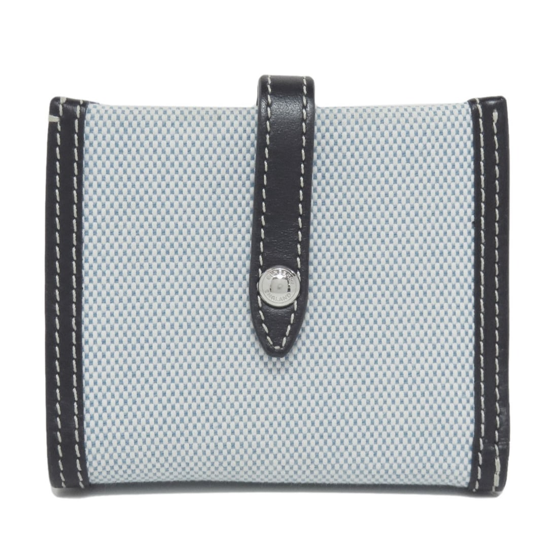 Burberry Wallet Folded With Coin Canvas: Burberry Wallet Folded With Coin Canvas Burberry's iconic canvas wallet features a classic bifold design with a coin pocket, perfect for everyday carry. The light blue exterior adds a touch of sophist