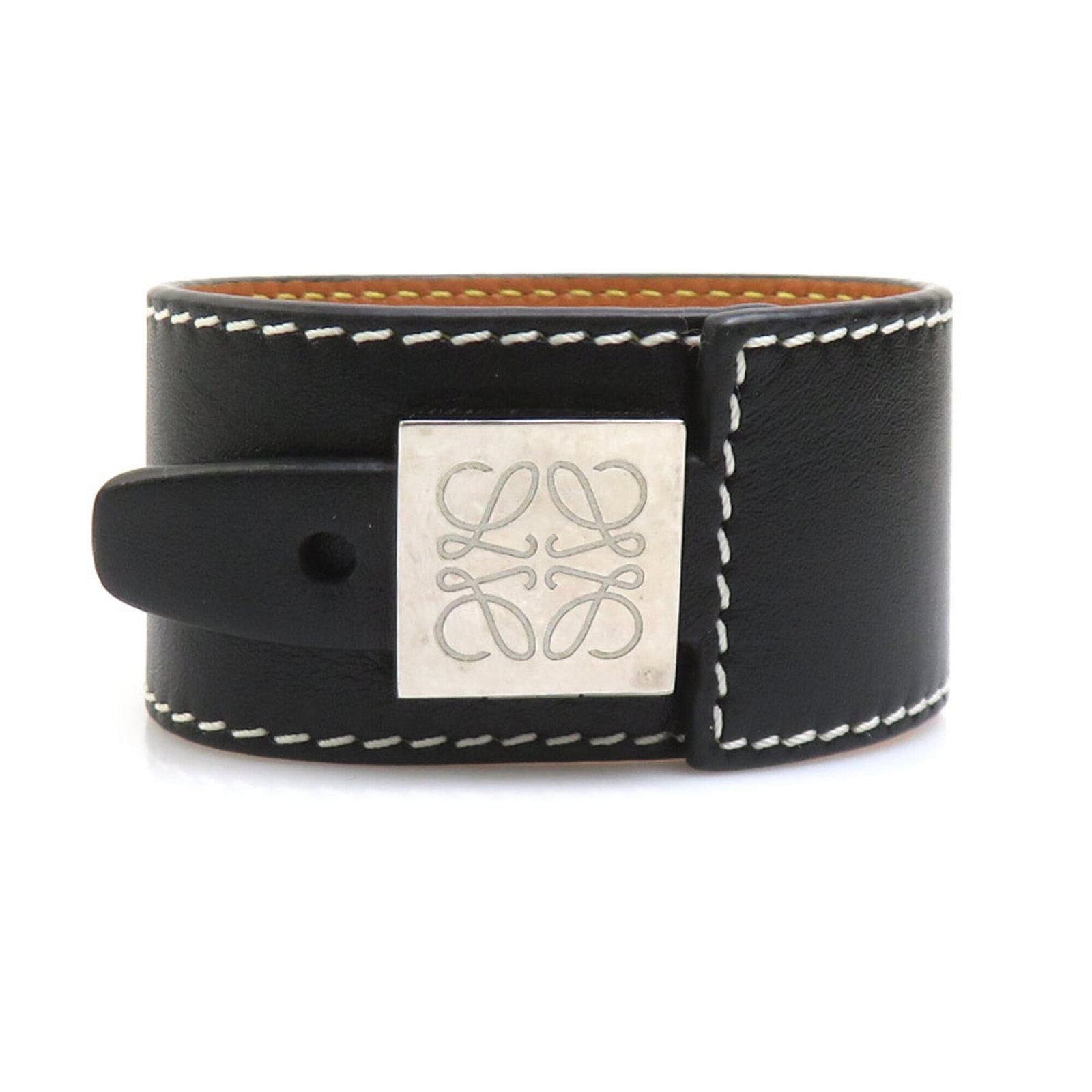 Loewe Charm Bracelet Leather Metal: Loewe Charm Bracelet Leather Metal The Loewe Charm Bracelet Leather Metal features a sleek black leather strap paired with silver metal accents, offering a sophisticated and elegant look. With its 18.