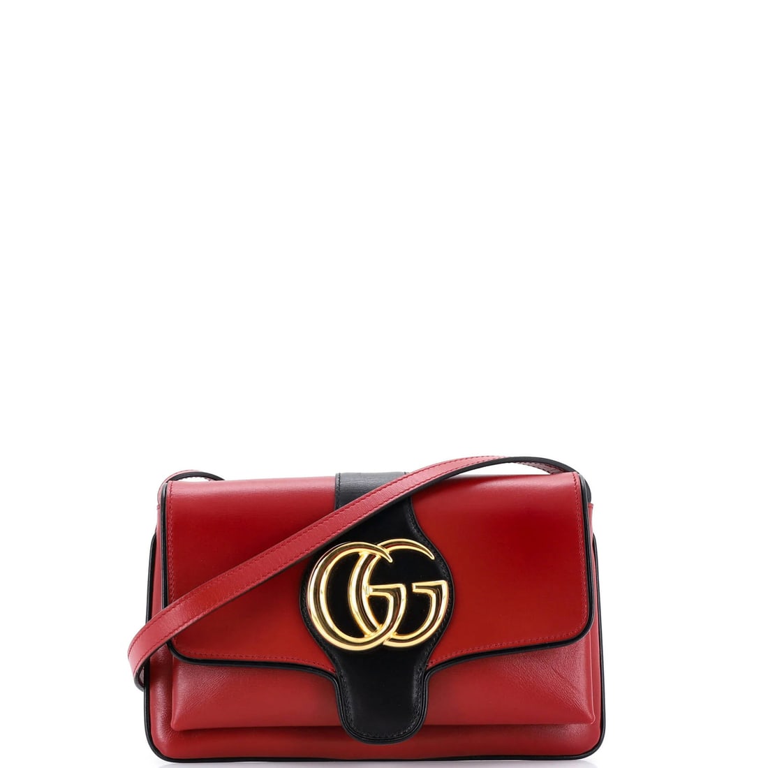 Gucci small leather bag shoulder arli: Gucci small leather bag shoulder arli The Gucci Arli Shoulder Bag in red leather features a sleek cross-body design with minor edge wear and scuffs. With its 6" height, 10" width, and 2" depth, this s