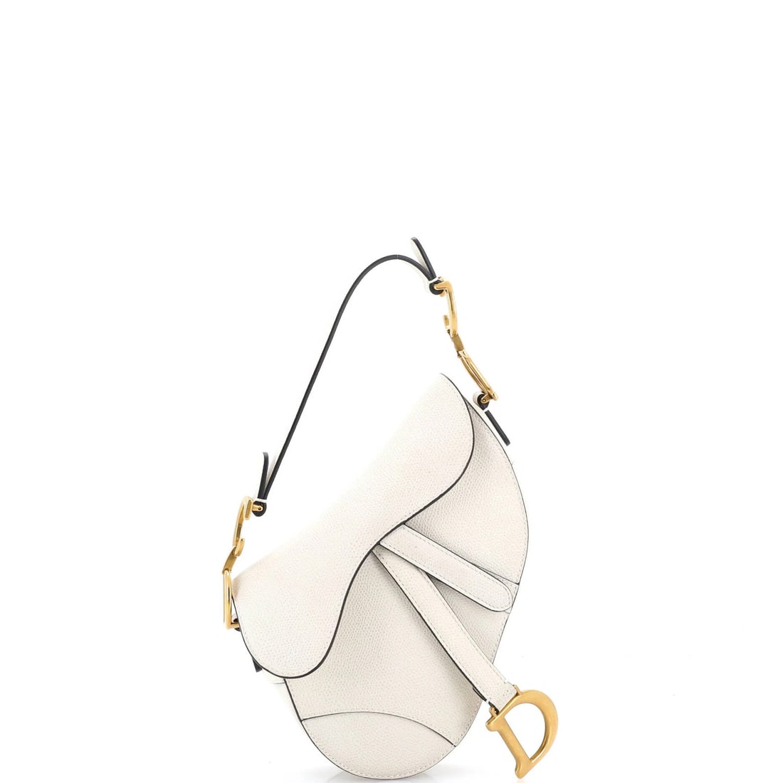 Handbag Leather Mini Saddle Dior Christian: Handbag Leather Mini Saddle Dior Christian The Handbag Leather Mini Saddle Dior Christian is a stylish and compact shoulder bag with an exterior made of high-quality white leather. Measuring just 6" t