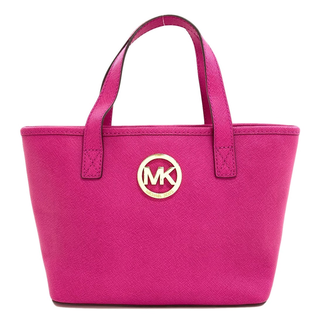 Hardware logo Michael Kors handbag pvc: Hardware logo Michael Kors handbag pvc Pink PVC Michael Kors handbag with hardware logo. Bearer of a distinctive hardware logo, this handbag boasts an eye-catching exterior made from PVC material in p